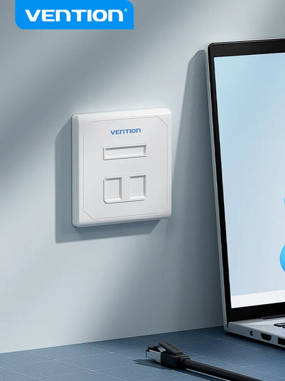Faceplate 2 Puertos Keystone Tapa Bastidor Rj45 Vention Blanco