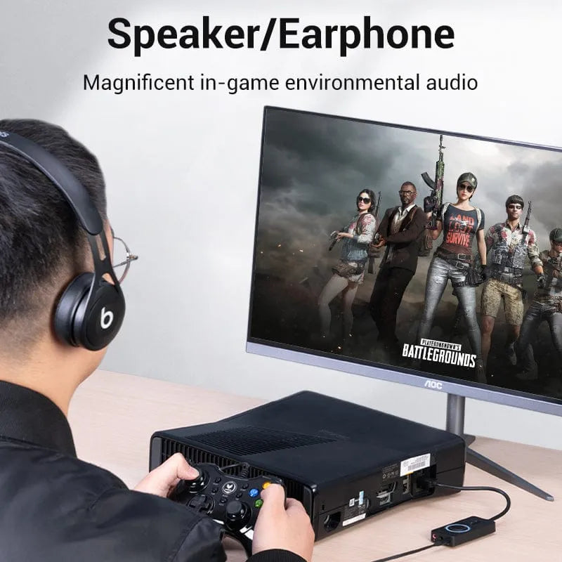 Tarjeta De Sonido Usb A Auxiliar Auricular Micro 1m Vention