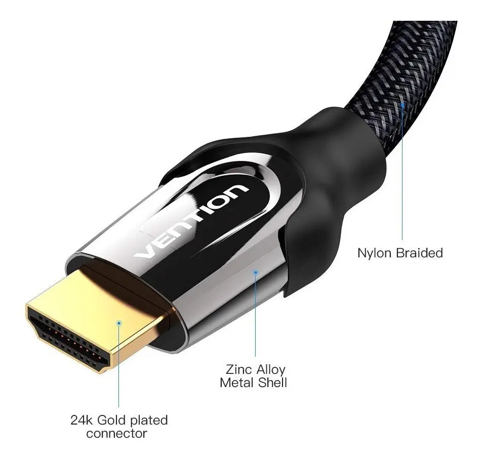Cable Hdmi 2,0 4k 120hz Certif 1,5 M Hdr Arc 18gbps Vention