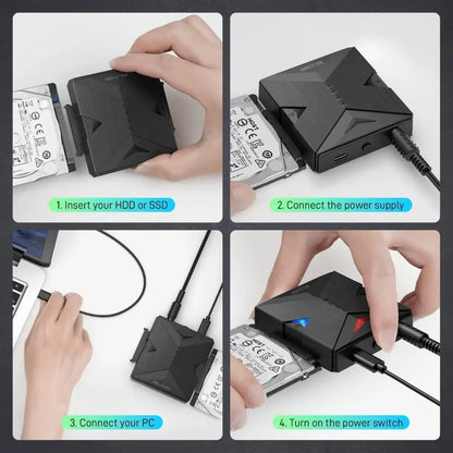 Docking Station Doble Bahia Usb 3,2 Sata 2,5 / 3,5 Belcheri