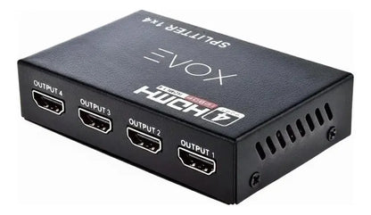 Splitter Hdmi 1x4 1080p Activo Con Fuente Evox