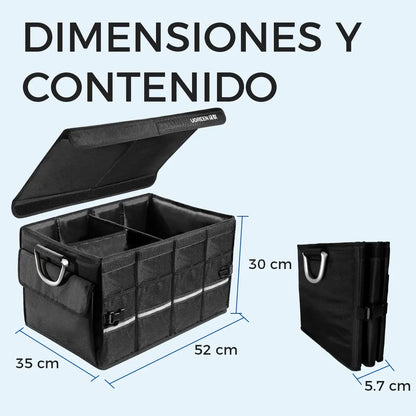 Organizador De Baul Auto Plegable Ipx5 Aluminio 55l Ugreen Liso Negro