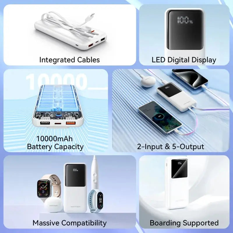 Power Bank Cargador Portatil 10000mah Incluye Cable Vention