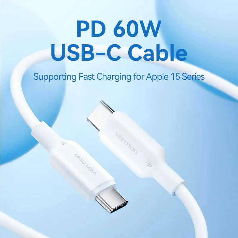 Cable Usb C Carga Rapida Vention 60w 3a 2 Metros Rosa