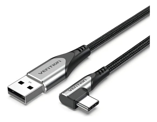 Cable Carga Y Datos Usb-c 2,0 90° A Usb 2,0 - 1m - Vention Negro