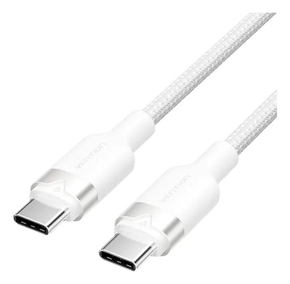 Cable Usb C Carga Y Datos 3a 60w 1 Metro Aluminio Vention Blanco
