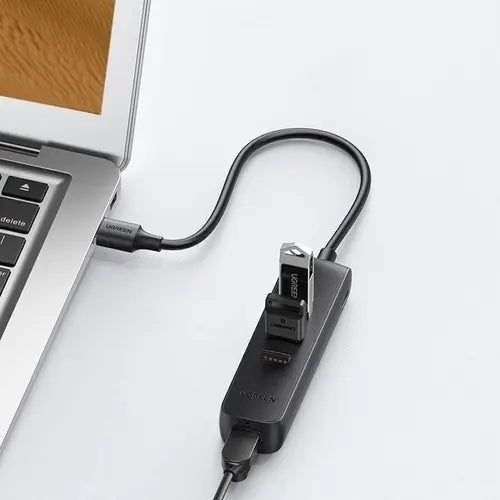 Multipuerto Adaptador Usb A Usb 2,0 X3 Y Rj45 100mbps Ugreen