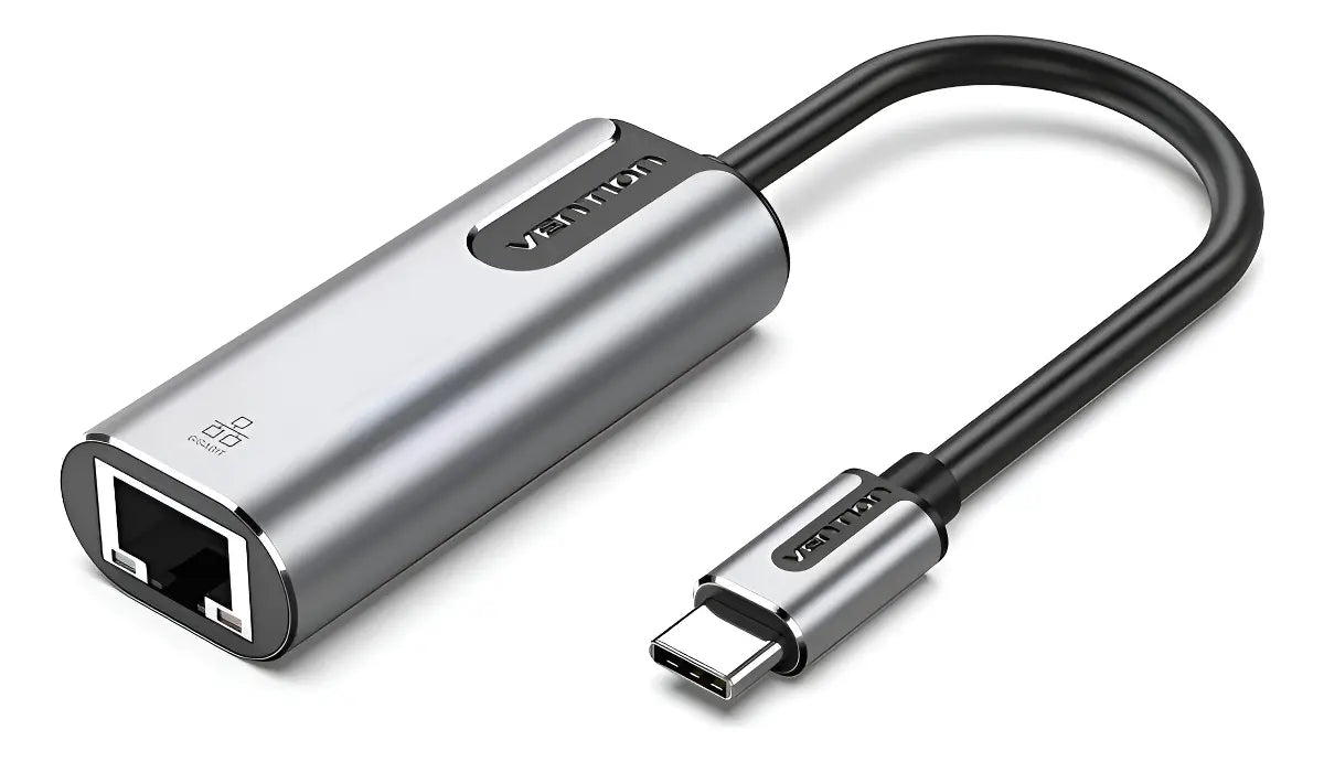 Adaptador Usb C Macho A Ethernet Rj45 Hembra Vention Gris Oscuro