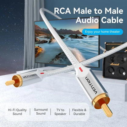 Cable Rca Audio Premium 2 Metros Trenzado Vention