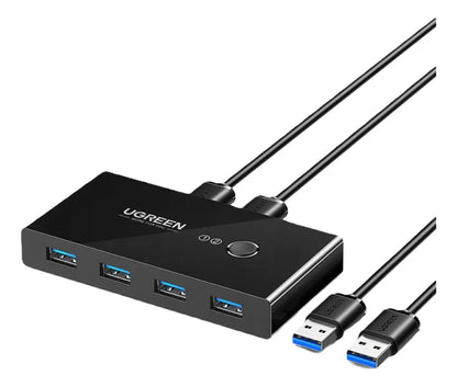 Switch Conmutador Kvm Para Compartir 4 Usb 3,0 2 Pc Ugreen