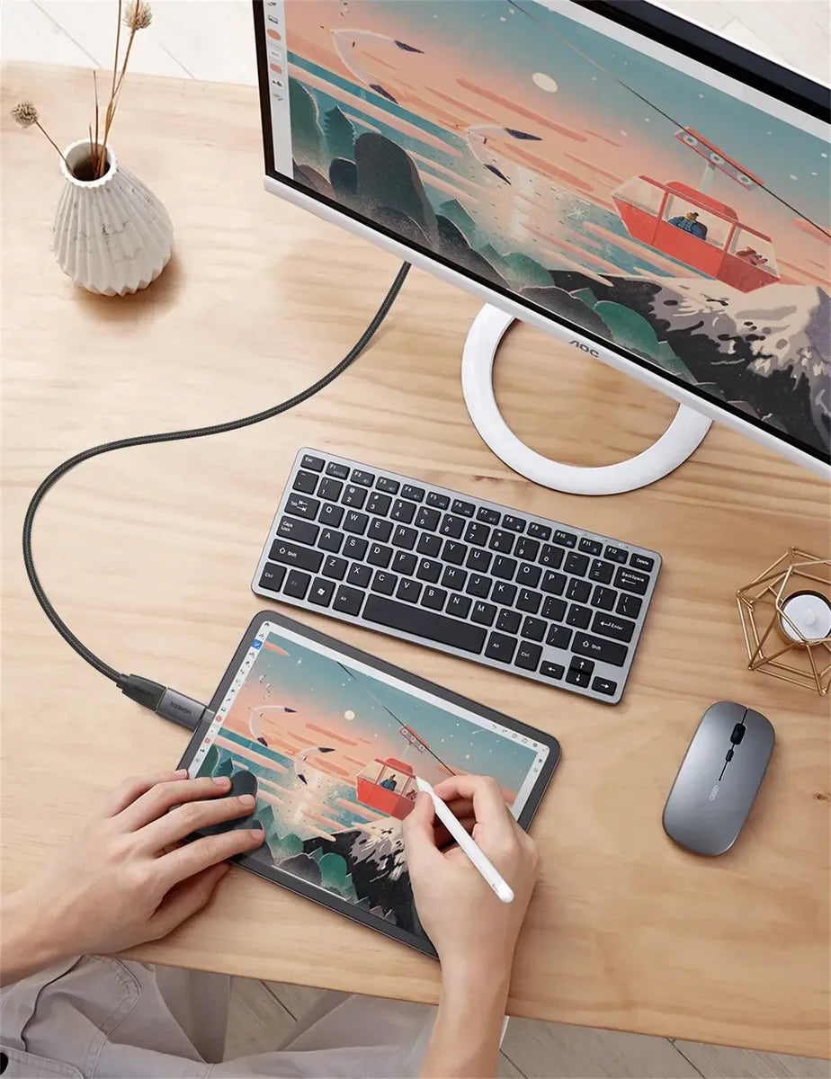 Adaptador Usb C A Hdmi 4k 60hz Pc Mac Celular Ugreen Gray