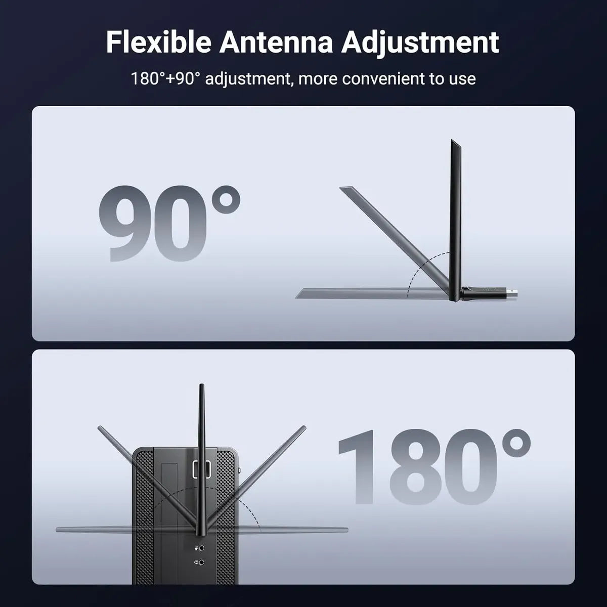 Adaptador De Red Wifi 6 Dual Band Ax900 5ghz 6db Ugreen
