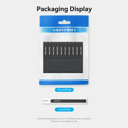 Pack X 10 Tira Organizadora Cables Autoadhesivo 18cm Vention Negro