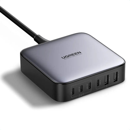 Cargador Premium 6 En 1 Usb-c X4 Usb X2 Alumino 200w Ugreen Negro