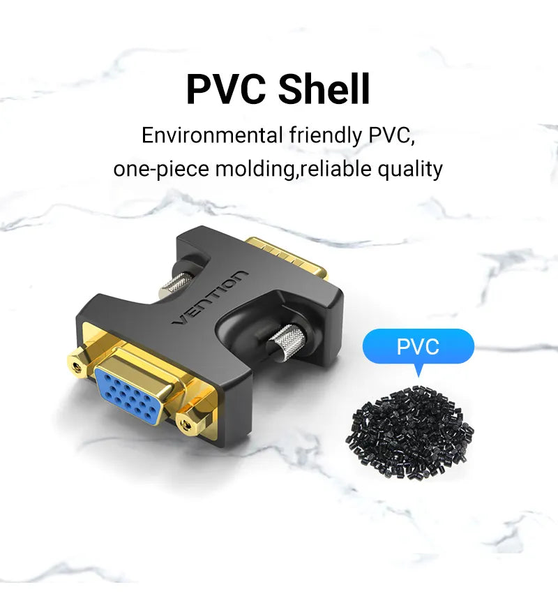 Adaptador Union Vga Extensor Macho A Hembra Ficha Vention