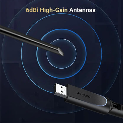 Adaptador De Red Wifi 6 Dual Band Ax900 5ghz 6db Ugreen