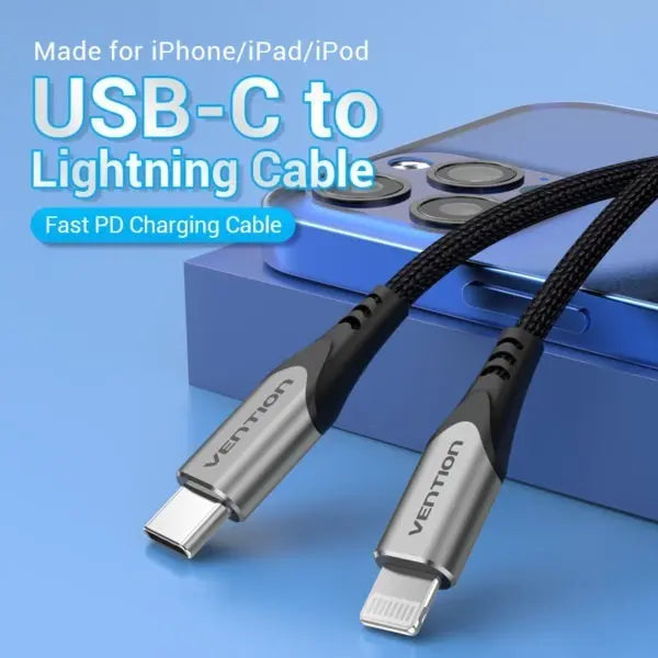 Cable Usb C Para Lightning Y iPhone Carga Rapida 1m Vention
