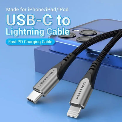Cable Usb C Para Lightning Y iPhone Carga Rapida 1m Vention