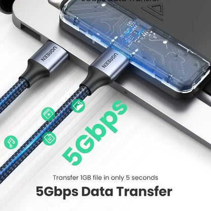 Cable De Carga Y Datos Premium Usb A Usb 3,0 1m Ugreen Negro