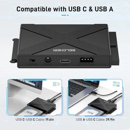 Adaptador De Sata 2,5 / 3,5 Ide A Usb 3,2 Gen 1 Belcheri Negro