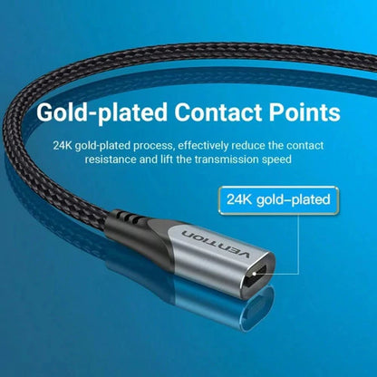 Cable Usb Magnetico 1m Para Ficha Desmontable Usb C Vention Negro