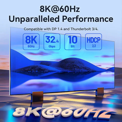 Cable Usb C A Displayport 8k 0,5m Vention Bidireccional Negro
