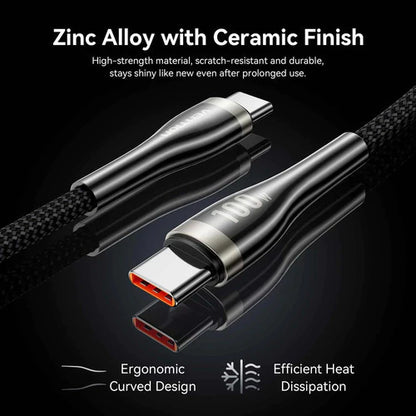Cable Usb C Vention 1,2 Metros Carga Rapida 100w Trenzado Negro