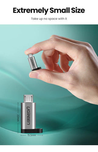 Ficha Adaptador Usb Tipo C Hembra A Micro Usb Macho Ugreen Gris