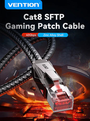 Cable Red Rj45 Ethernet Sftp Cat8 Gamer 0,5 Metros Vention