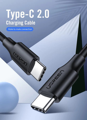 Cable Trenzado Usb C 2,0 3a 0,5m Macho A Macho Vention Negro