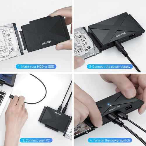 Adaptador De Sata 2,5 / 3,5 Ide A Usb 3,2 Gen 1 Belcheri Negro
