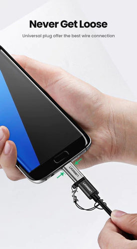 Ficha Adaptador Usb Tipo C Hembra A Micro Usb Macho Ugreen Gris