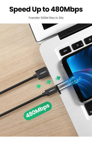 Ficha Adaptador Usb Tipo C Hembra A Micro Usb Macho Ugreen Gris