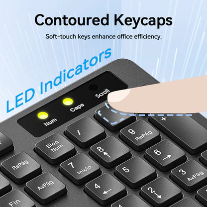 Kit Combo Teclado + Mouse Vention Cableado Usb Con Ñ Español Negro Negro