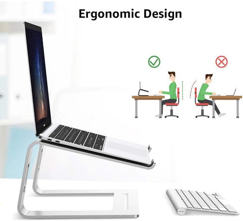 Soporte Notebook Aluminio Regulable Anti Deslizante Vention Plateado