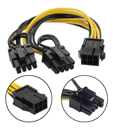 Cable Adaptador Splitter Pcie 6 A 2 8 Pin 6+2 Rig Mineria Mg