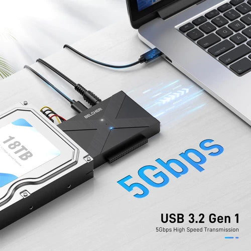 Adaptador De Sata 2,5 / 3,5 Ide A Usb 3,2 Gen 1 Belcheri Negro