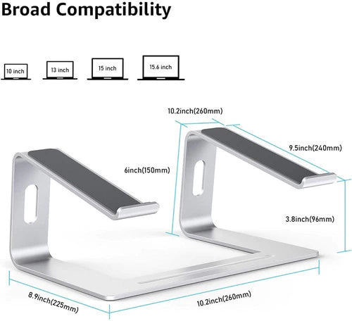 Soporte Notebook Aluminio Regulable Anti Deslizante Vention Plateado