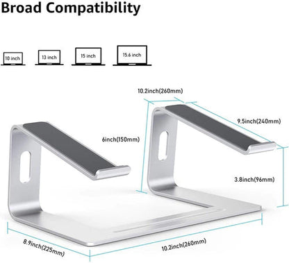 Soporte Notebook Aluminio Regulable Anti Deslizante Vention Plateado