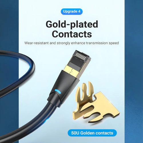 Cable Red Cat8 Blindado 1 M Patch Cord Rj45 5g Vention
